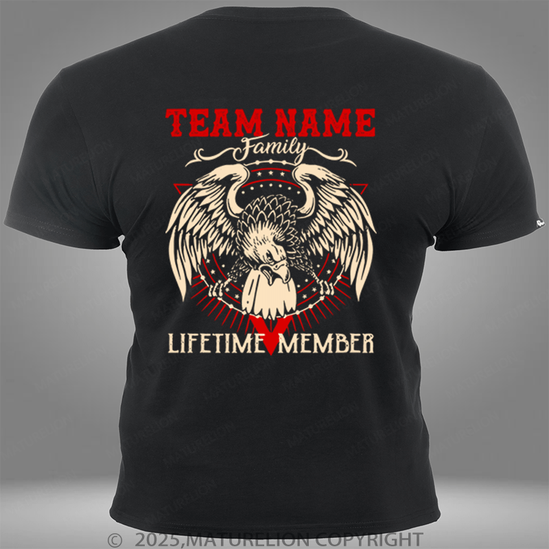 Maturelion Personalized Name Shirts Team Smith Life Time Member Custom Pocket T-Shirt