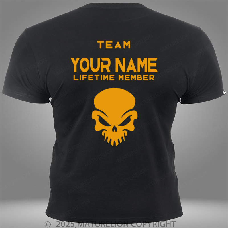 Maturelion Personalized Your Name Team Last Name Lifetime Member Custom Pocket T-Shirt