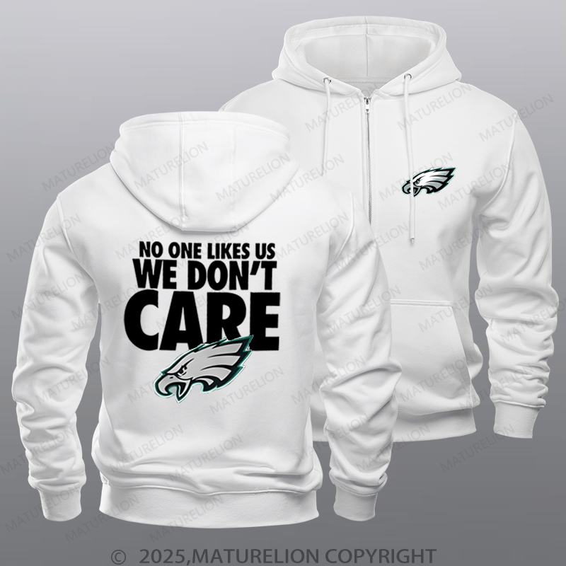 Maturelion Philadelphia Eagles No One Likes Us We Don't Care Nfl Zipper Hoodie