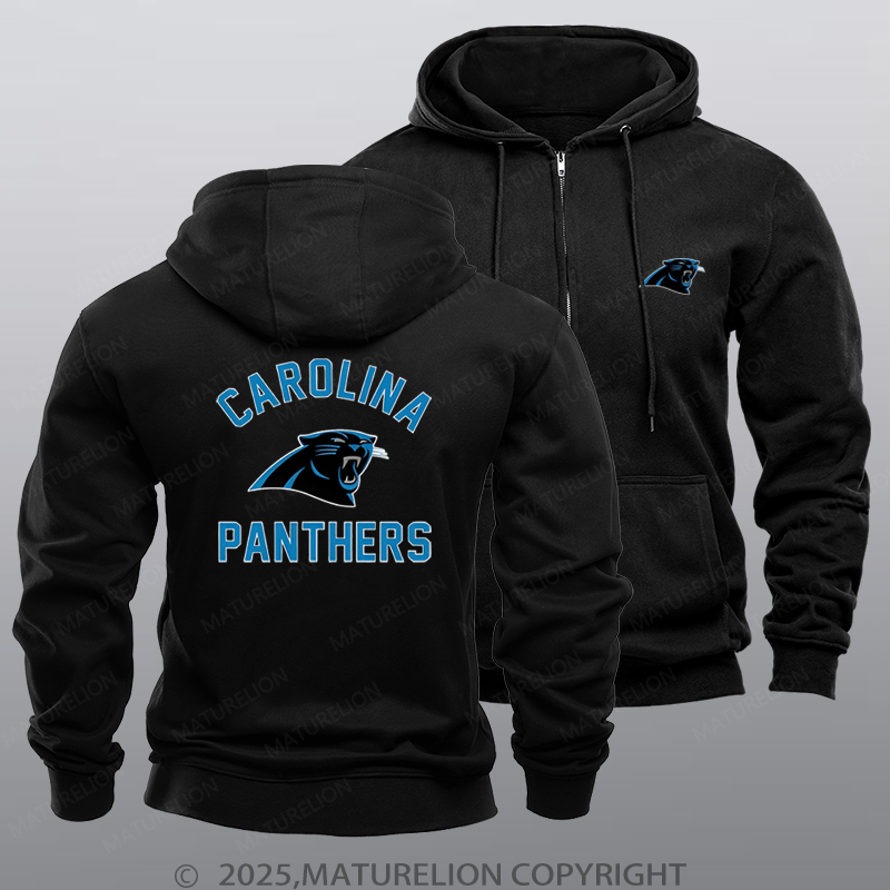 Maturelion Raiders/Wa Commanders/Carolina Panthers Nfl Black Zipper Hoodie