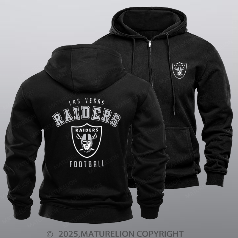 Maturelion Raiders/Wa Commanders/Carolina Panthers Nfl Black Zipper Hoodie