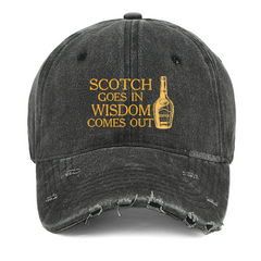 Maturelion Scotch Goes In Wisdom Comes Out Washed Vintage Cap