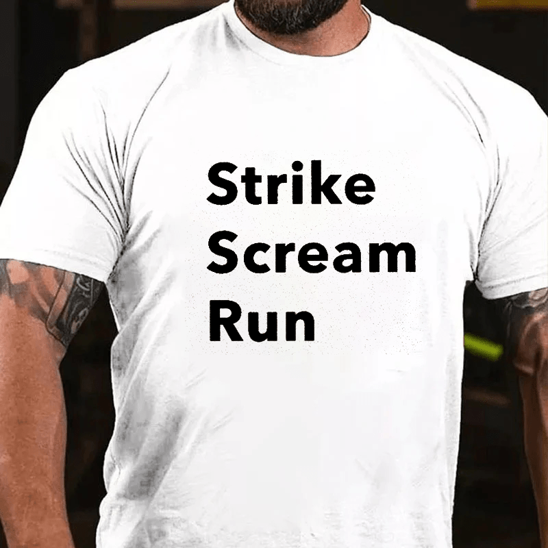 Maturelion Self Defence with Toby Flenderson Strike Scream Run Cotton T-Shirt