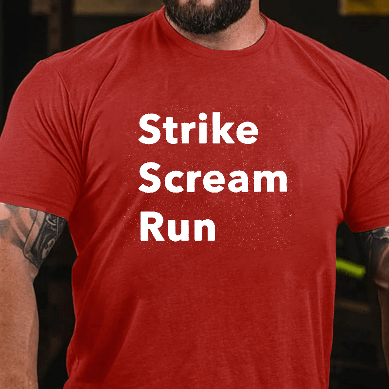 Maturelion Self Defence with Toby Flenderson Strike Scream Run Cotton T-Shirt