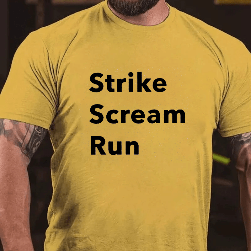 Maturelion Self Defence with Toby Flenderson Strike Scream Run Cotton T-Shirt