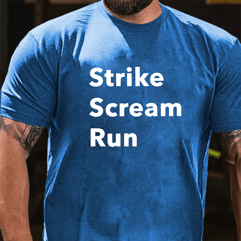 Maturelion Self Defence with Toby Flenderson Strike Scream Run Cotton T-Shirt