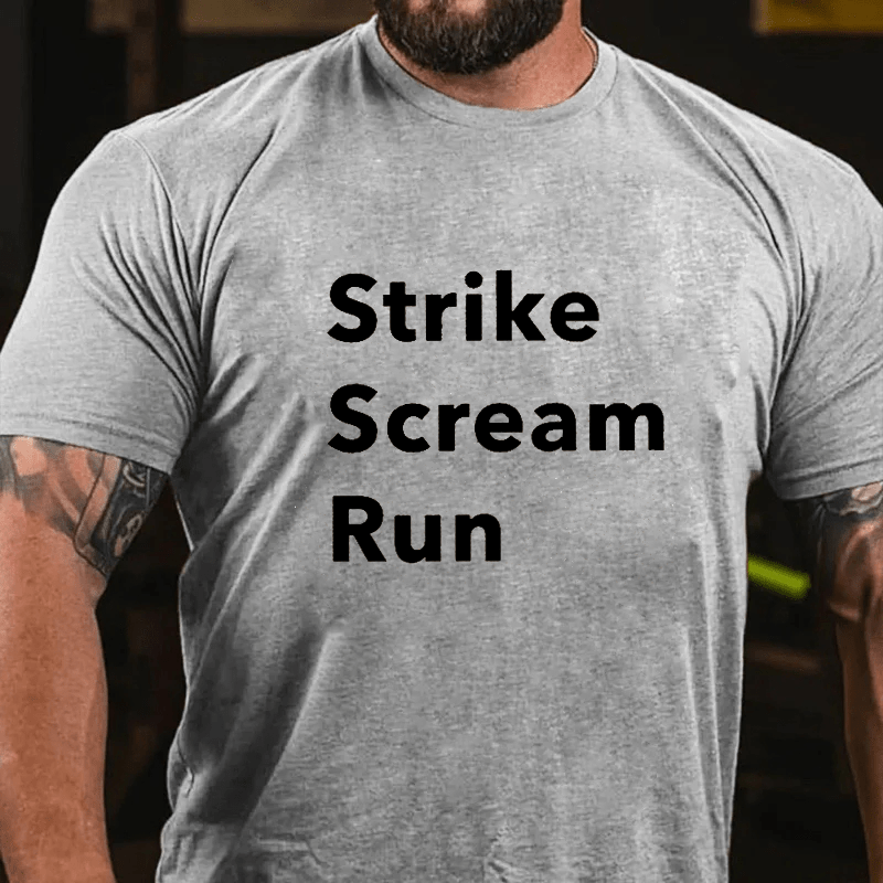 Maturelion Self Defence with Toby Flenderson Strike Scream Run Cotton T-Shirt