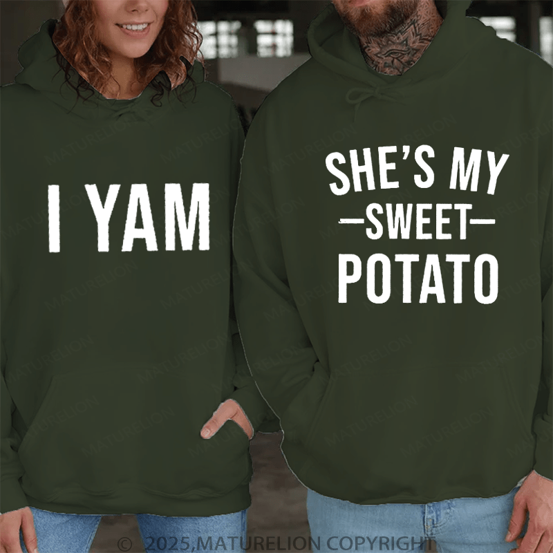 Maturelion She's My Sweet Potato & I Yam Couple Hoodie