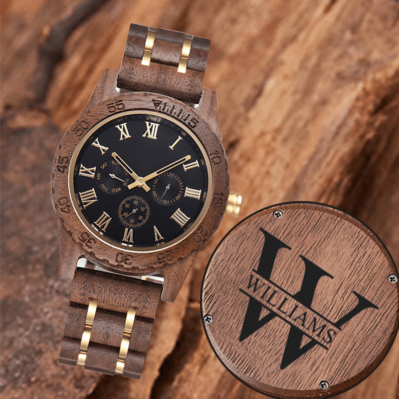 Maturelion Stylish Wood and Stainless Steel Combo Mechanical Watch （Customization Available）