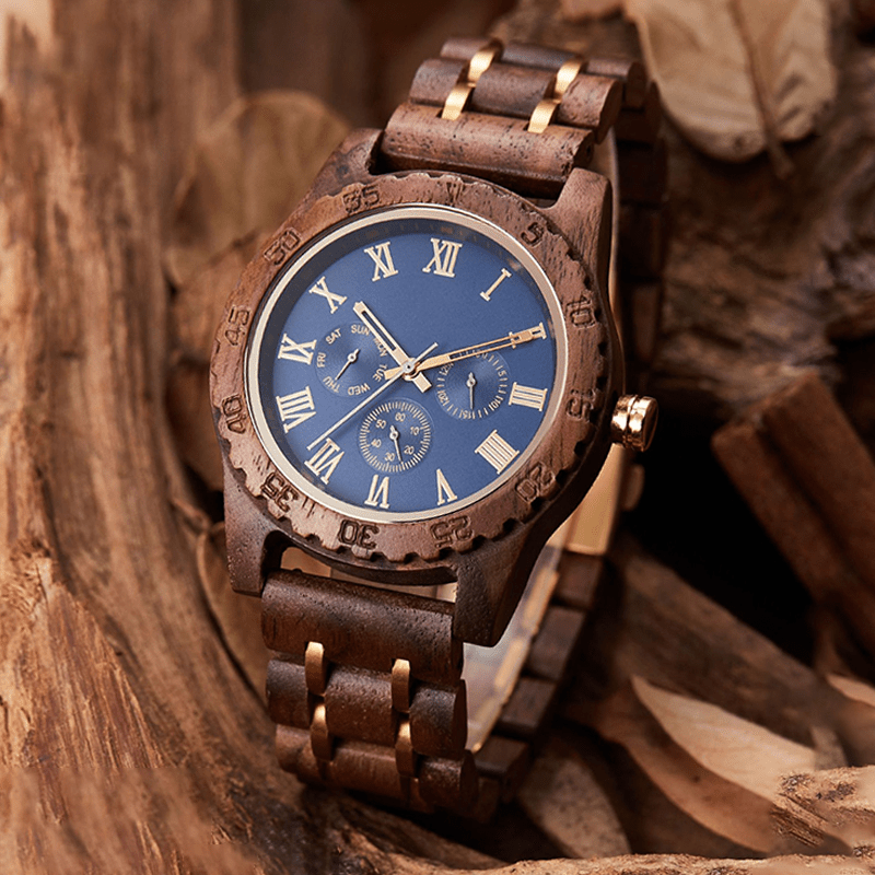 Maturelion Stylish Wood and Stainless Steel Combo Mechanical Watch （Customization Available）