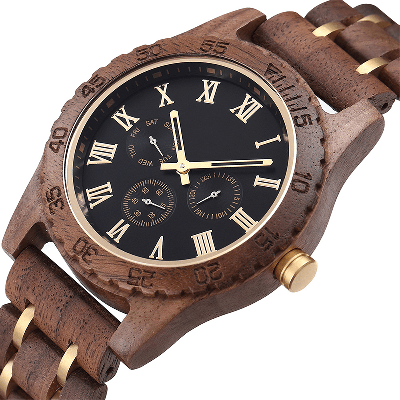 Maturelion Stylish Wood and Stainless Steel Combo Mechanical Watch （Customization Available）