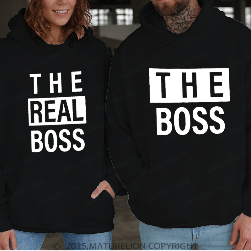 Maturelion The Boss & The Real Boss Couple Hoodie