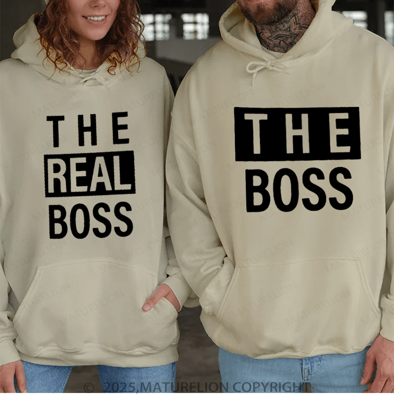 Maturelion The Boss & The Real Boss Couple Hoodie