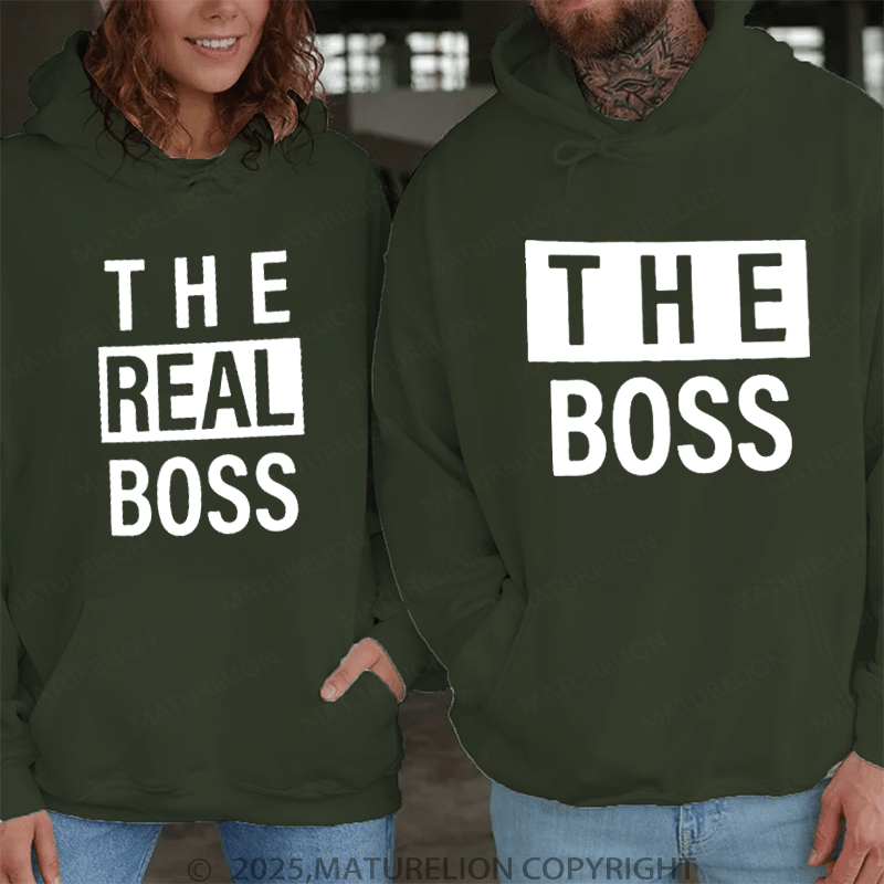 Maturelion The Boss & The Real Boss Couple Hoodie