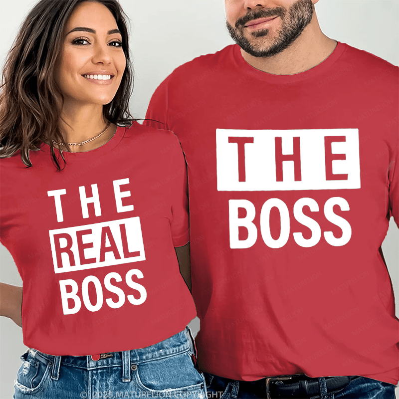 Maturelion The Boss & The Real Boss Couple T-Shirt