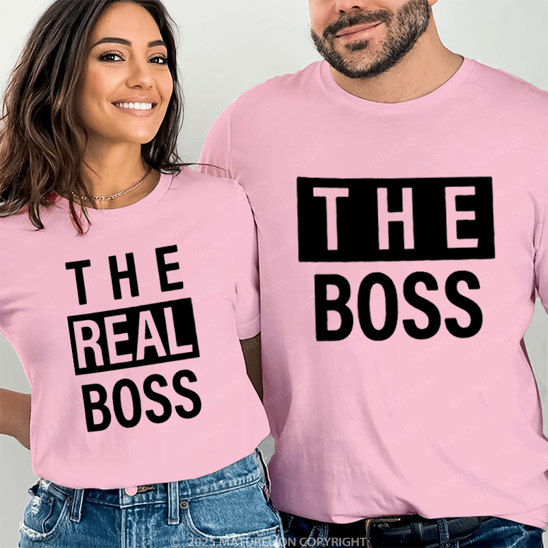 Maturelion The Boss & The Real Boss Couple T-Shirt