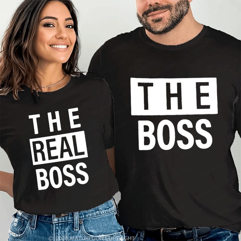 Maturelion The Boss & The Real Boss Couple T-Shirt