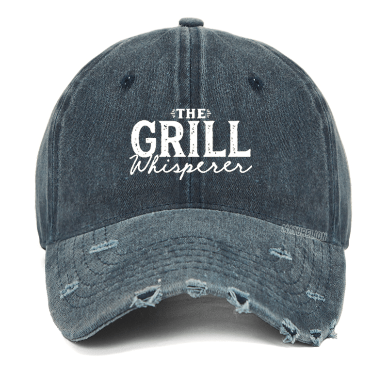 Maturelion The Grill Whisperer Funny Washed Vintage Cap