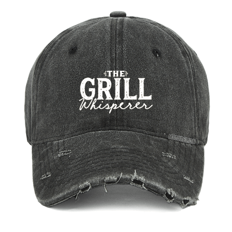 Maturelion The Grill Whisperer Funny Washed Vintage Cap