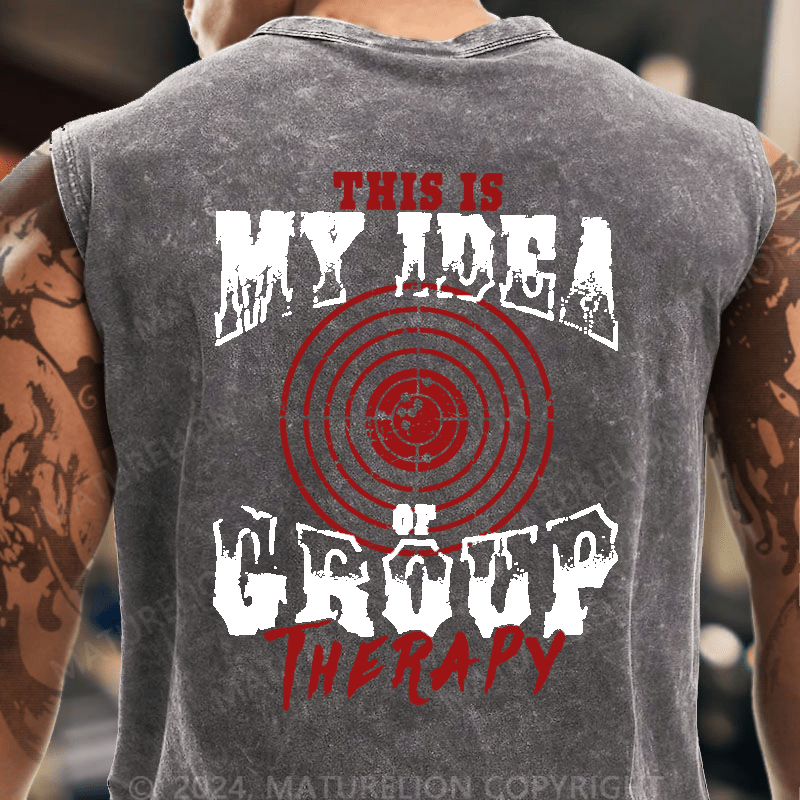 Maturelion This Is My Idea Of Group Therapy Vintage Washed Tank Top