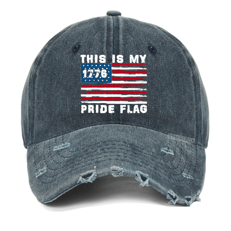 Maturelion This Is My Pride Flag USA American Washed Vintage Cap