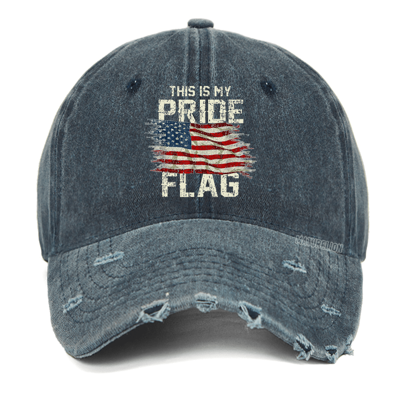 Maturelion This Is My Proud Flag 4th of July Cotton Washed Vintage Cap