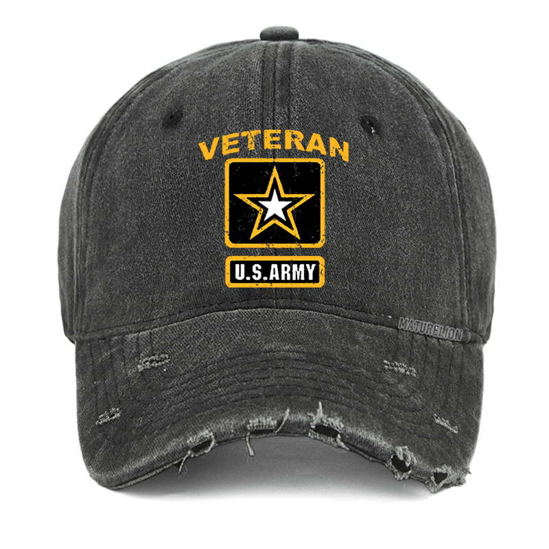 Maturelion US Army Veteran Washed Vintage Cap