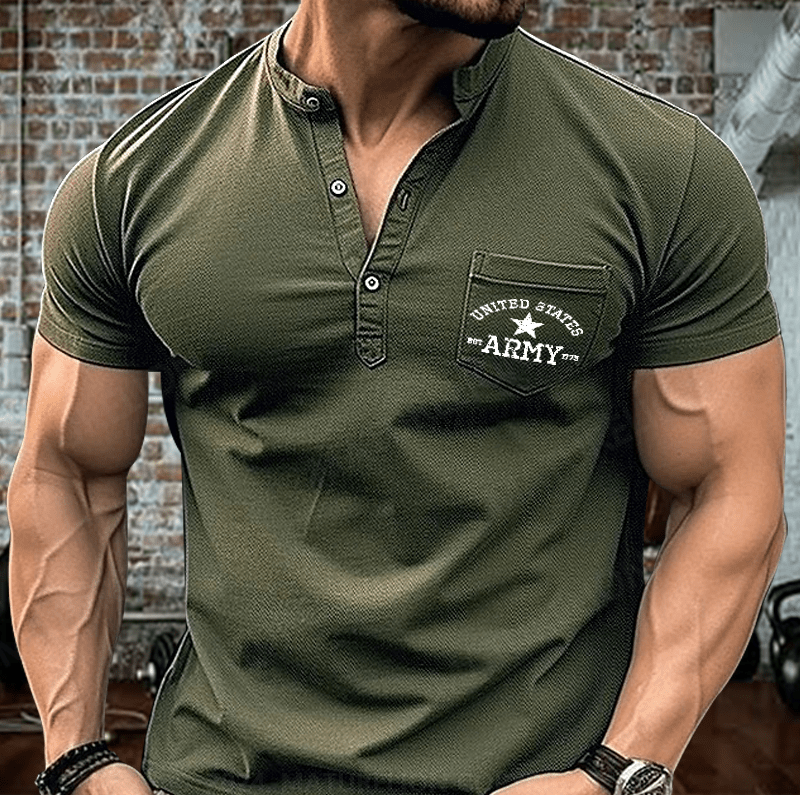 Maturelion United States Army Est. 1775 Henley Shirt