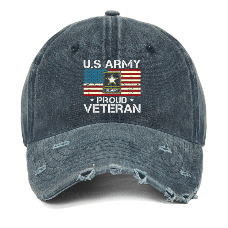 Maturelion Us Army Proud Veteran Washed Vintage Cap