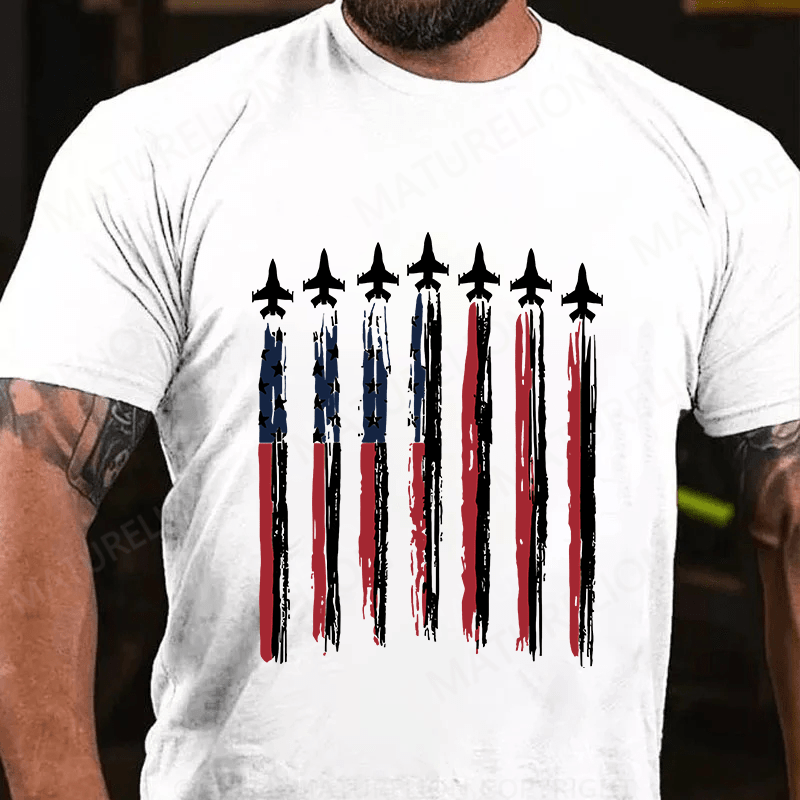 Maturelion Us Flag Cotton T-Shirt