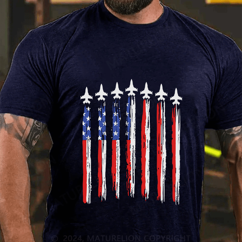 Maturelion Us Flag Cotton T-Shirt