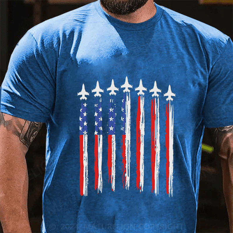 Maturelion Us Flag Cotton T-Shirt