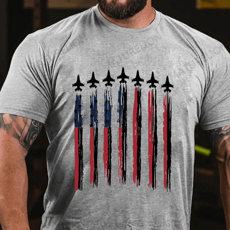 Maturelion Us Flag Cotton T-Shirt