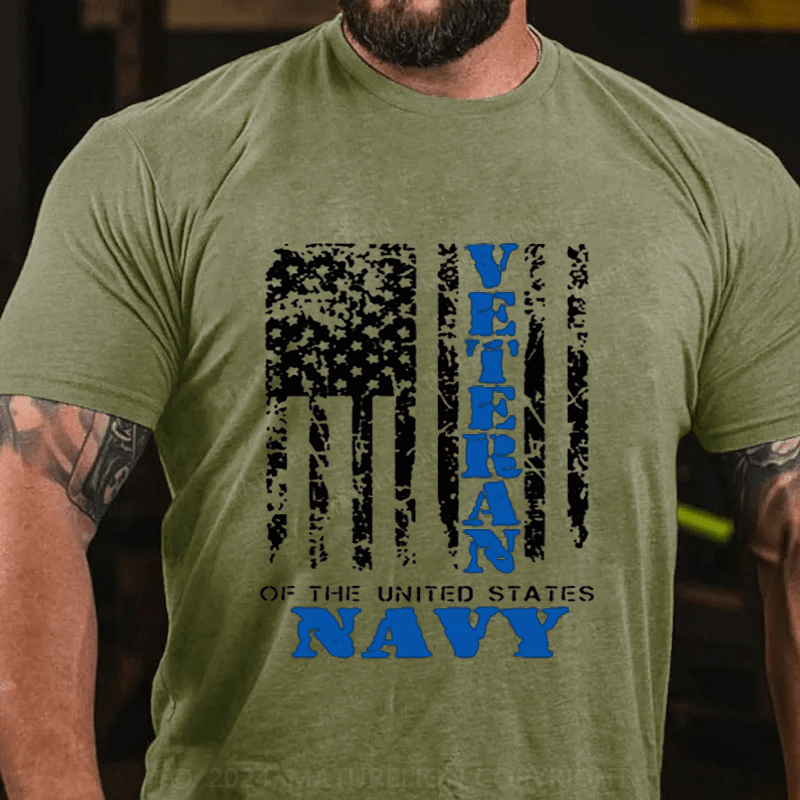 Maturelion Veteran Of The United States Navy Cotton T-Shirt