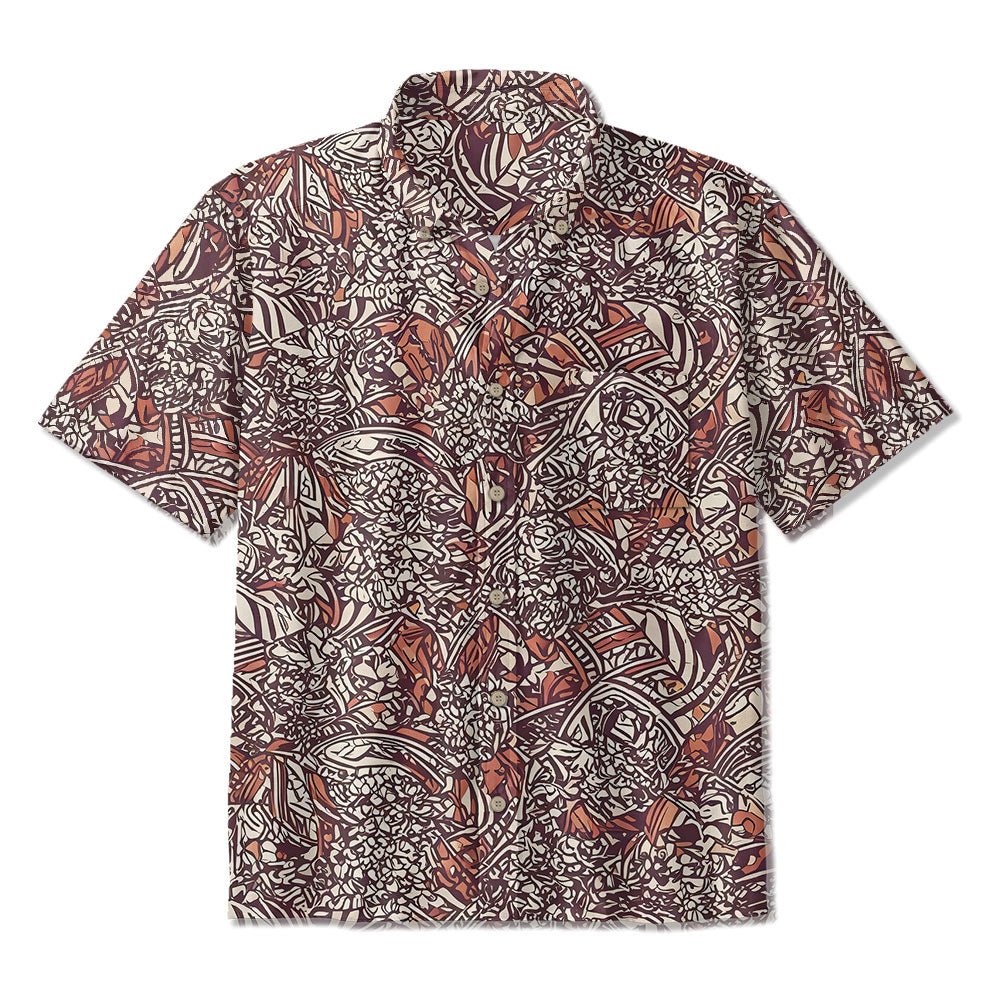 Maturelion Vintage Print Hawaiian Shirt