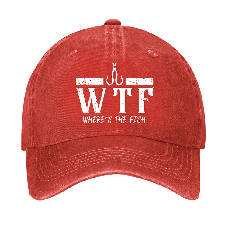 Maturelion WTF Where is the Fish Funny Fishing Quote Cap