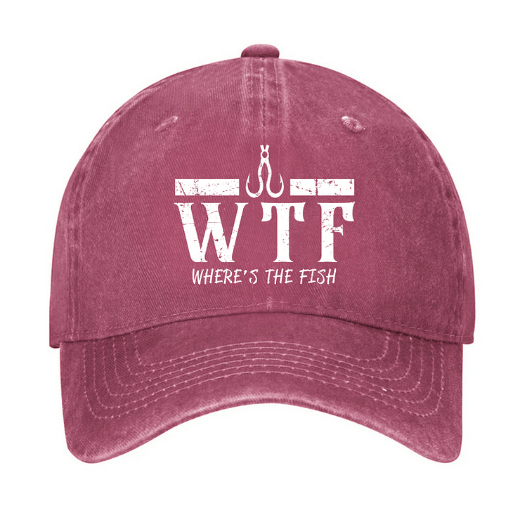 Maturelion WTF Where is the Fish Funny Fishing Quote Cap