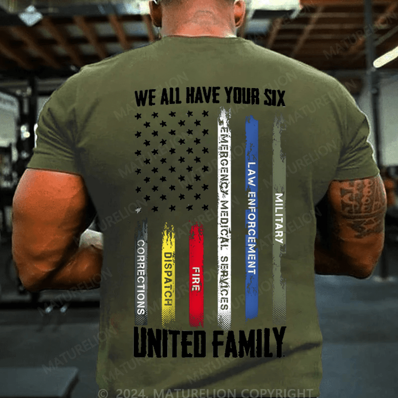 Maturelion We All Have Your Six United Family Cotton T-shirt