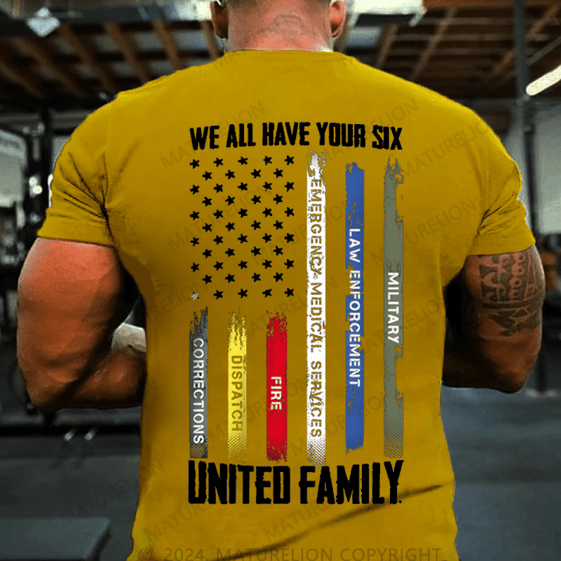 Maturelion We All Have Your Six United Family Cotton T-shirt