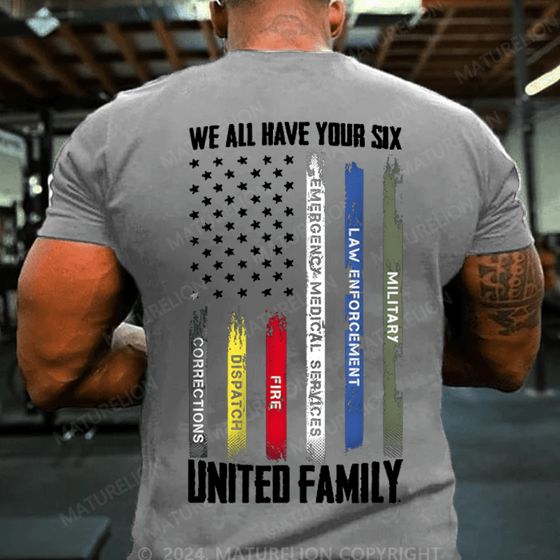 Maturelion We All Have Your Six United Family Cotton T-shirt