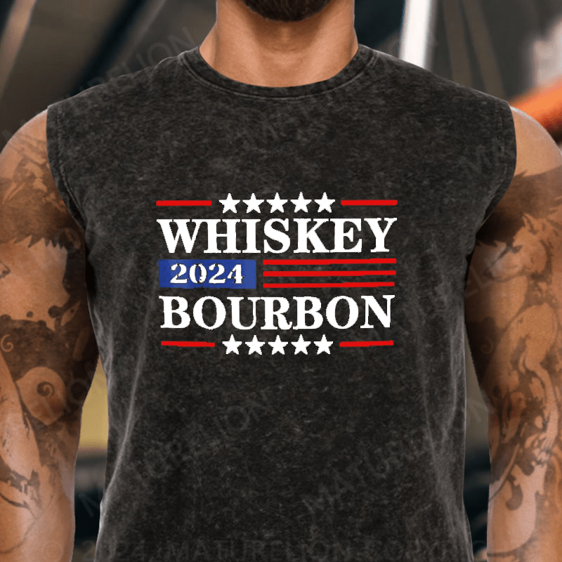 Maturelion Whiskey Bourbon Vintage Washed Tank Top