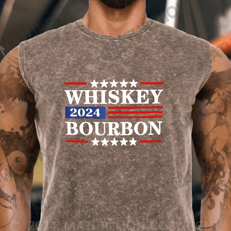 Maturelion Whiskey Bourbon Vintage Washed Tank Top