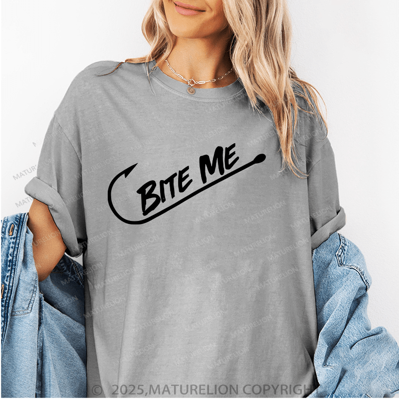 Maturelion Women's T-Shirt Bite Me Funny T-Shirt