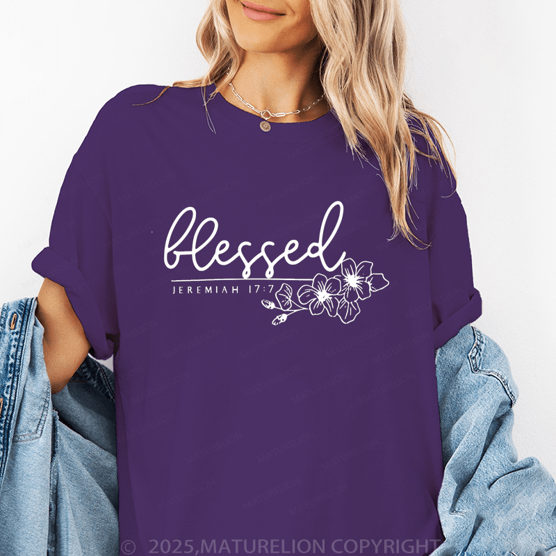 Maturelion Women's T-Shirt Blessed Funny T-Shirt