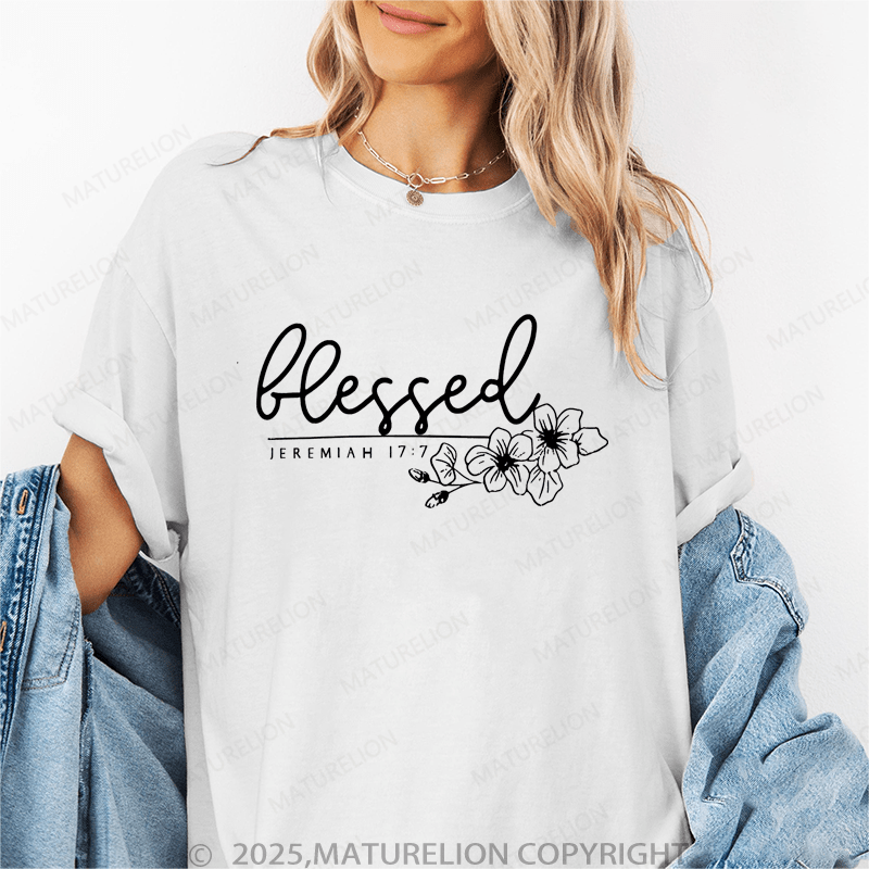 Maturelion Women's T-Shirt Blessed Funny T-Shirt