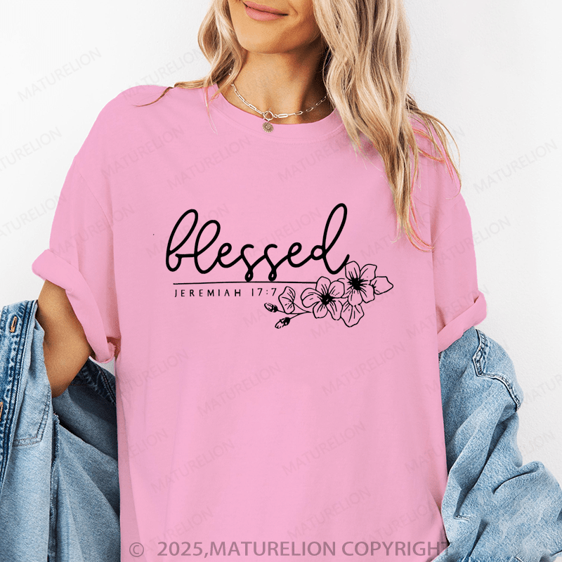 Maturelion Women's T-Shirt Blessed Funny T-Shirt