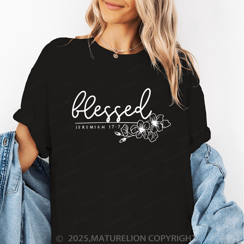 Maturelion Women's T-Shirt Blessed Funny T-Shirt