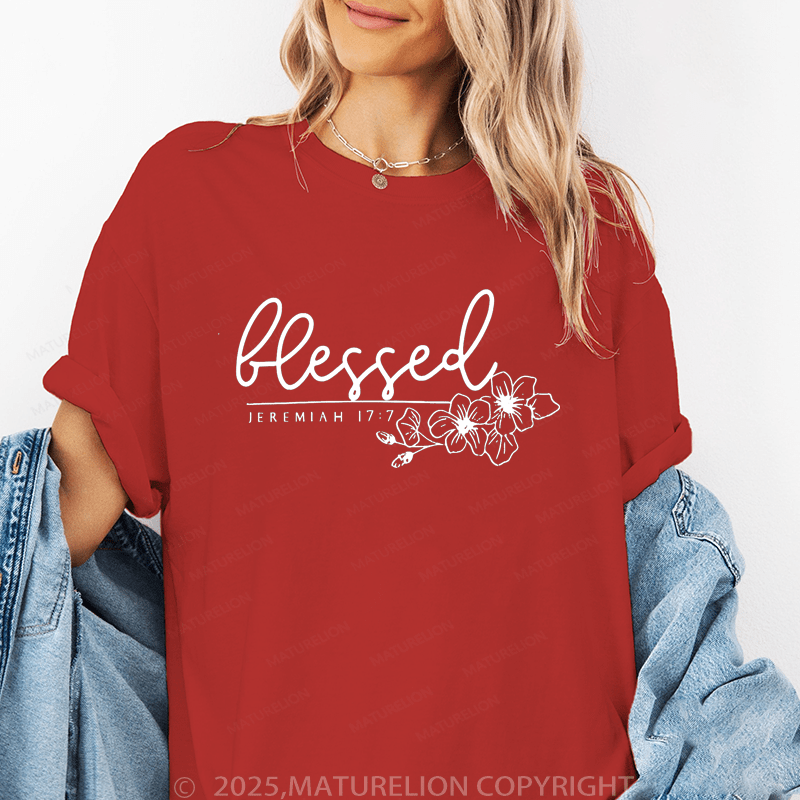 Maturelion Women's T-Shirt Blessed Funny T-Shirt