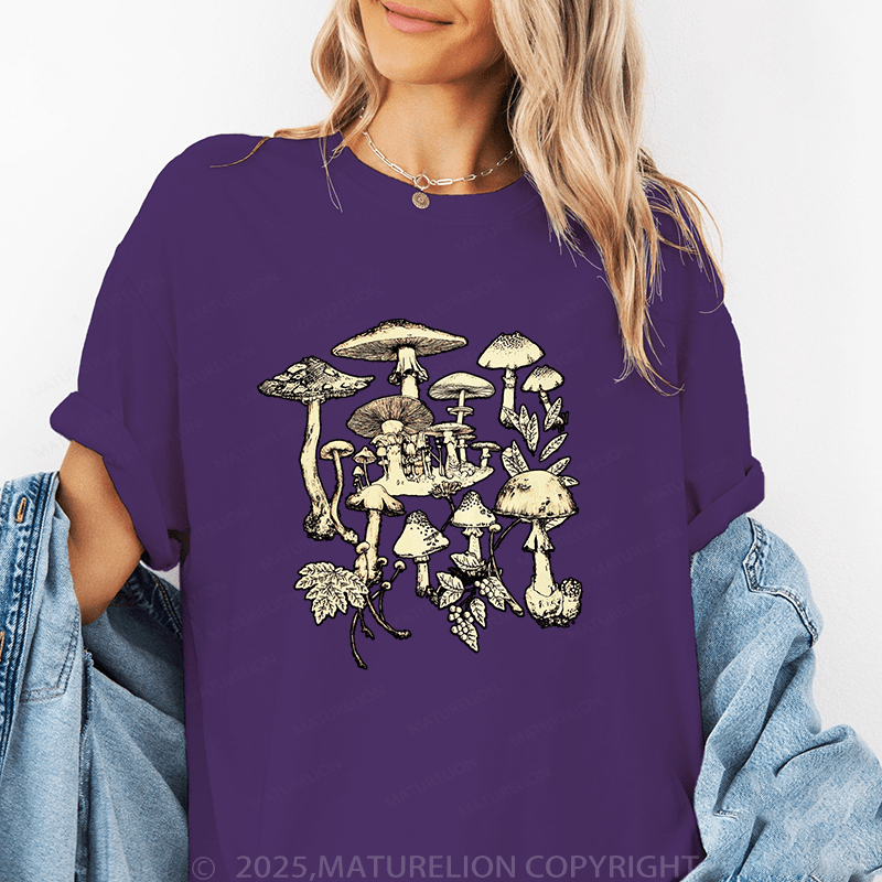 Maturelion Women's T-Shirt Mushroom Funny T-Shirt