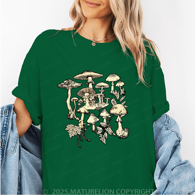 Maturelion Women's T-Shirt Mushroom Funny T-Shirt